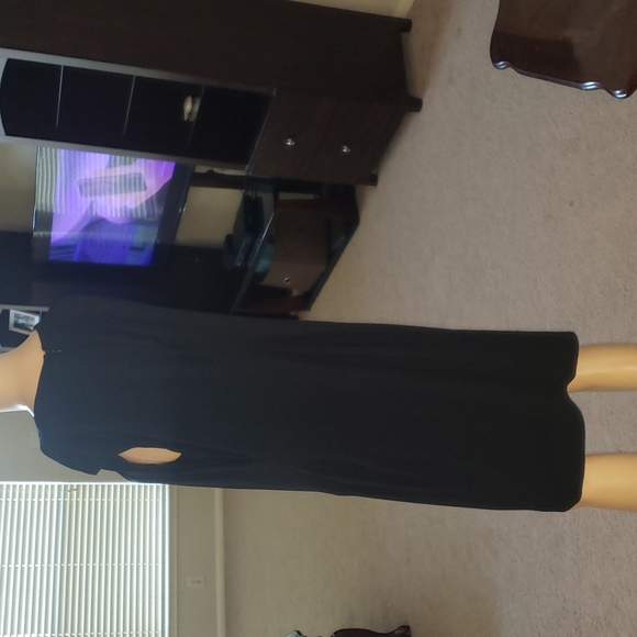 Anne Klein 10 stone adorned scoopneck with cascading gathered drape stretchy - Picture 6 of 9